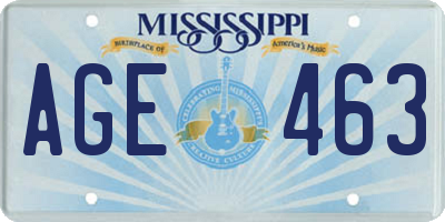 MS license plate AGE463