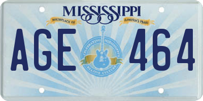 MS license plate AGE464