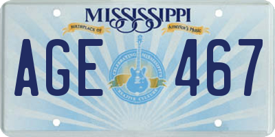 MS license plate AGE467