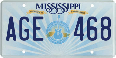 MS license plate AGE468