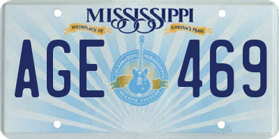 MS license plate AGE469