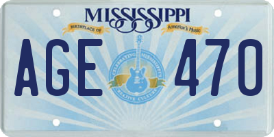 MS license plate AGE470