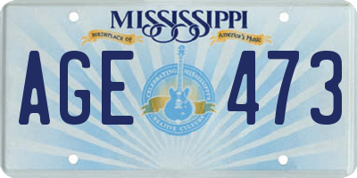 MS license plate AGE473