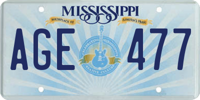MS license plate AGE477