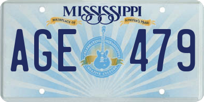 MS license plate AGE479
