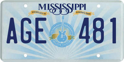 MS license plate AGE481