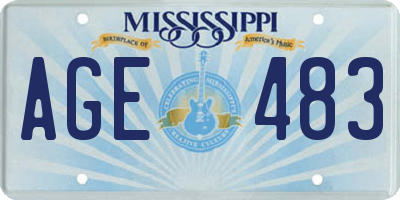 MS license plate AGE483