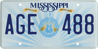 MS license plate AGE488