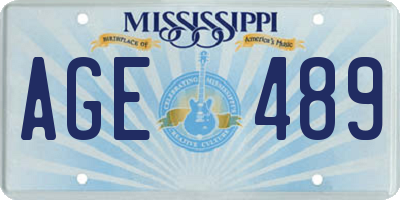 MS license plate AGE489