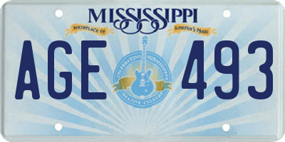 MS license plate AGE493