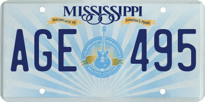 MS license plate AGE495