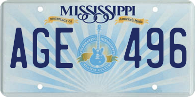 MS license plate AGE496