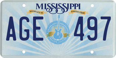 MS license plate AGE497