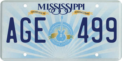 MS license plate AGE499