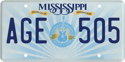 MS license plate AGE505