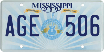 MS license plate AGE506