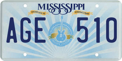 MS license plate AGE510