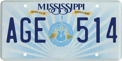 MS license plate AGE514