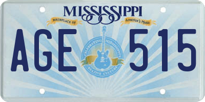 MS license plate AGE515