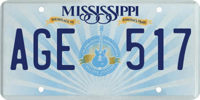 MS license plate AGE517