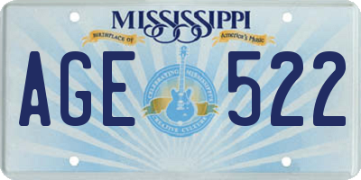 MS license plate AGE522