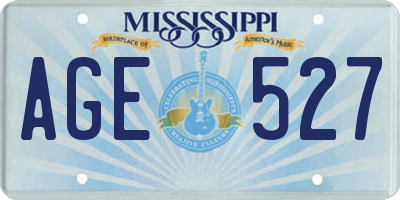 MS license plate AGE527
