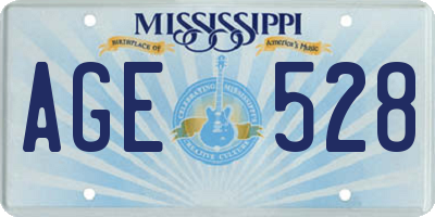 MS license plate AGE528