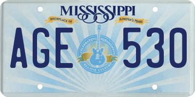 MS license plate AGE530