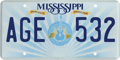MS license plate AGE532
