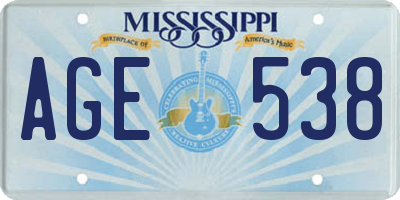 MS license plate AGE538