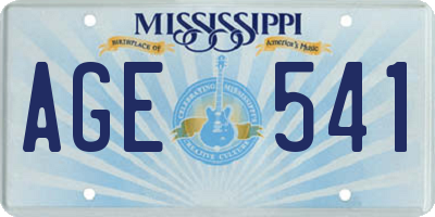MS license plate AGE541