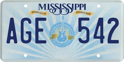 MS license plate AGE542