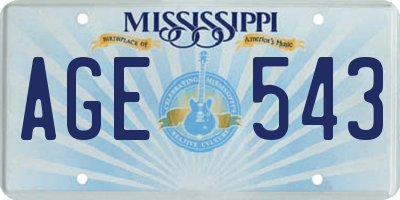 MS license plate AGE543
