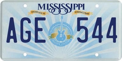 MS license plate AGE544