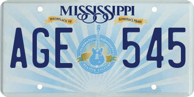 MS license plate AGE545