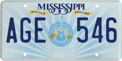 MS license plate AGE546