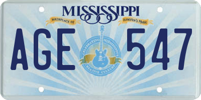 MS license plate AGE547