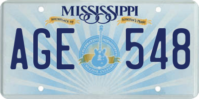 MS license plate AGE548