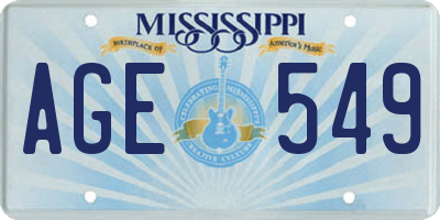 MS license plate AGE549
