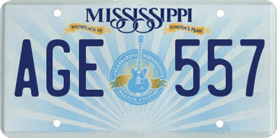 MS license plate AGE557