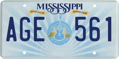 MS license plate AGE561