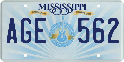 MS license plate AGE562