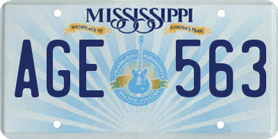 MS license plate AGE563