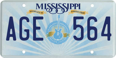 MS license plate AGE564