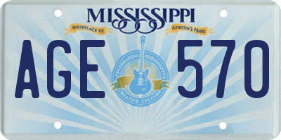 MS license plate AGE570