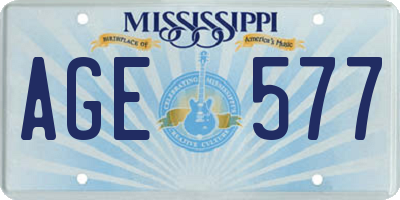 MS license plate AGE577