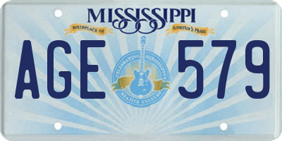 MS license plate AGE579
