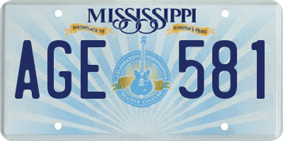 MS license plate AGE581