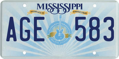 MS license plate AGE583