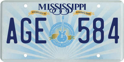 MS license plate AGE584